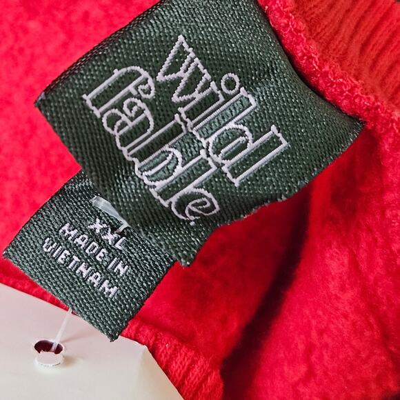 Red Cotton Blend Crop Sweatshirt Size XXL - Picture 3 of 4